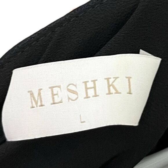 Meshki Clementine One Shoulder Maxi Dress Women’s Size Large Black Satin Cutout - Picture 7 of 9
